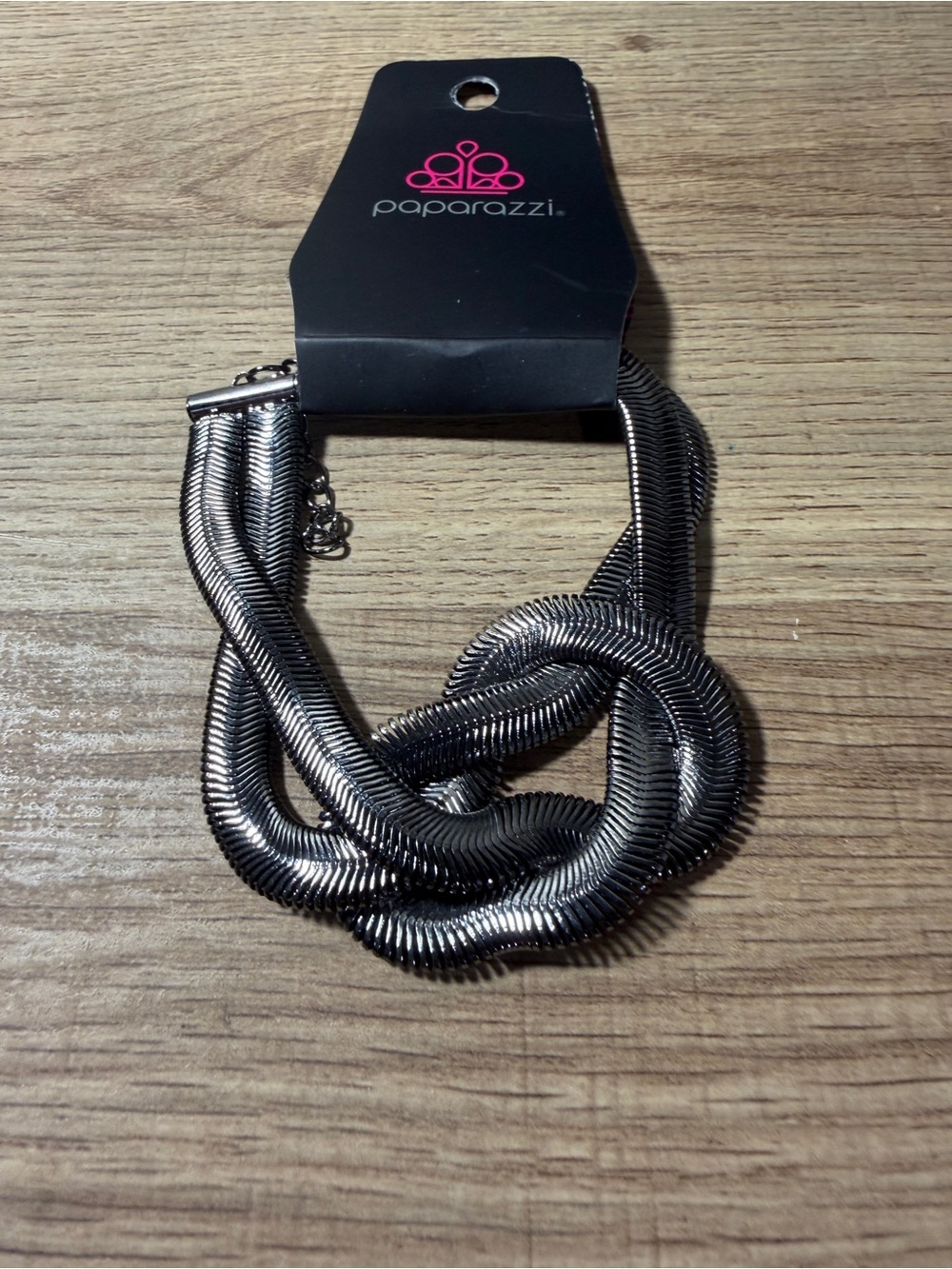 paparazzi Silver Multi-Strand Knotted Statement Bracelet